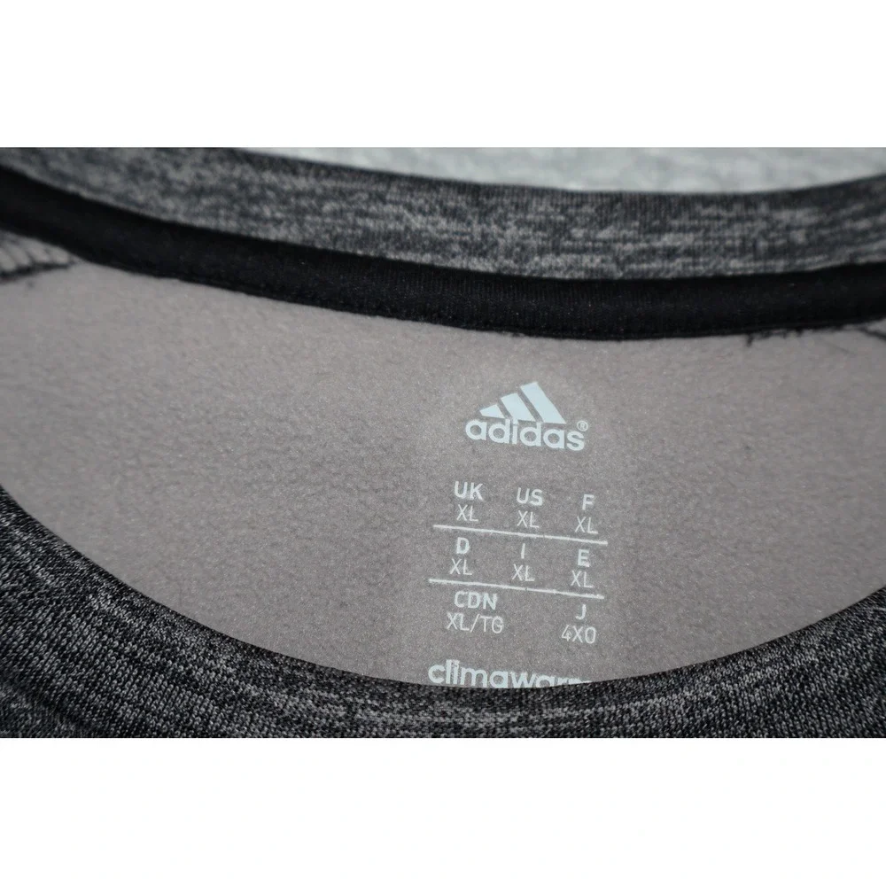 Adidas Sweatshirt Mens XL Gray Climawarm Fleece Graphic Pullover 3 Stripe Brand